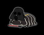 An illustration of a darth vader isopod with a lightsaber wearing a darth vader mask