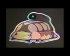 Holographic green laser isopod with a green laser strapped to its back