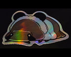 Holographic panda king isopod ticker on a black background